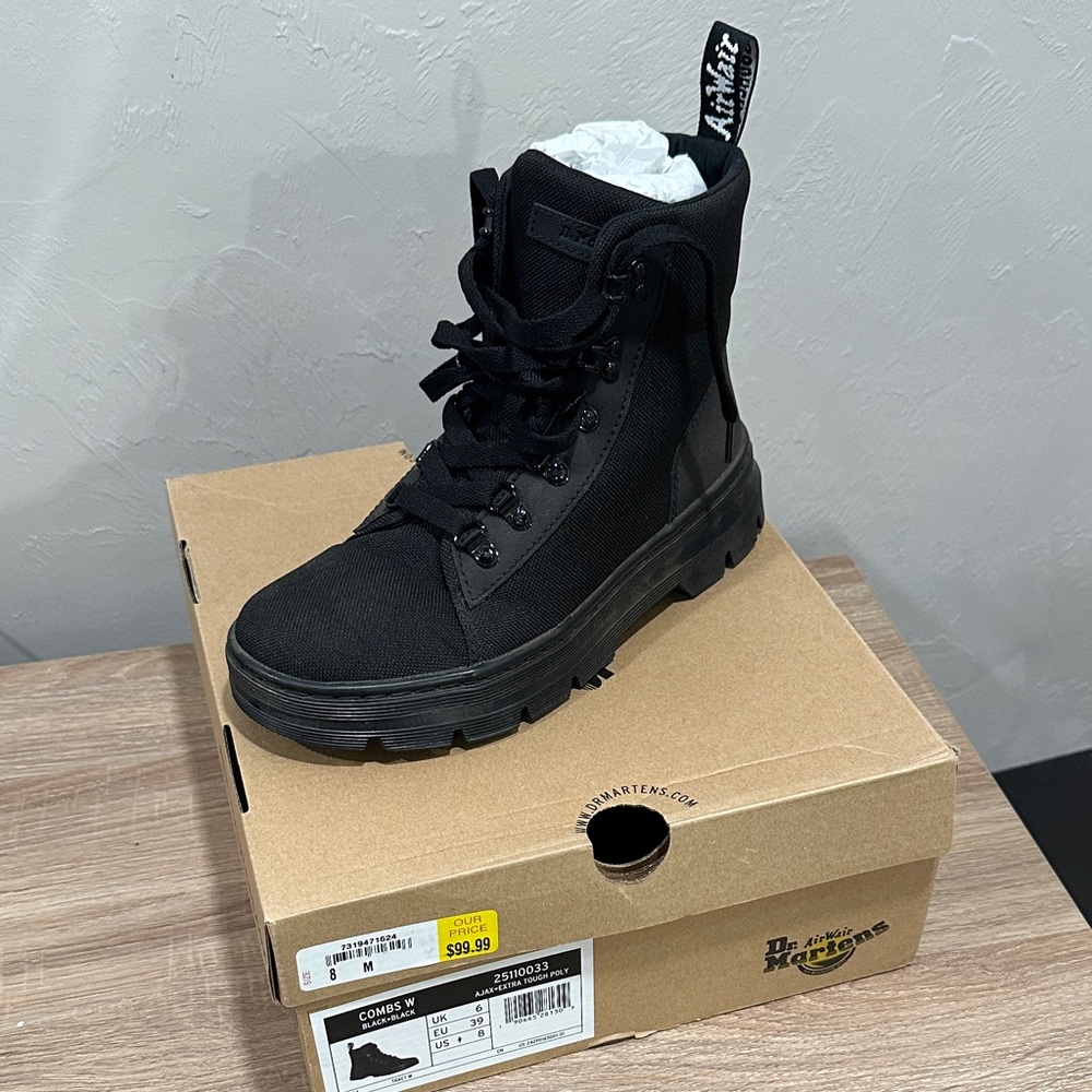 Dr. Martens Black Canvas Boots
